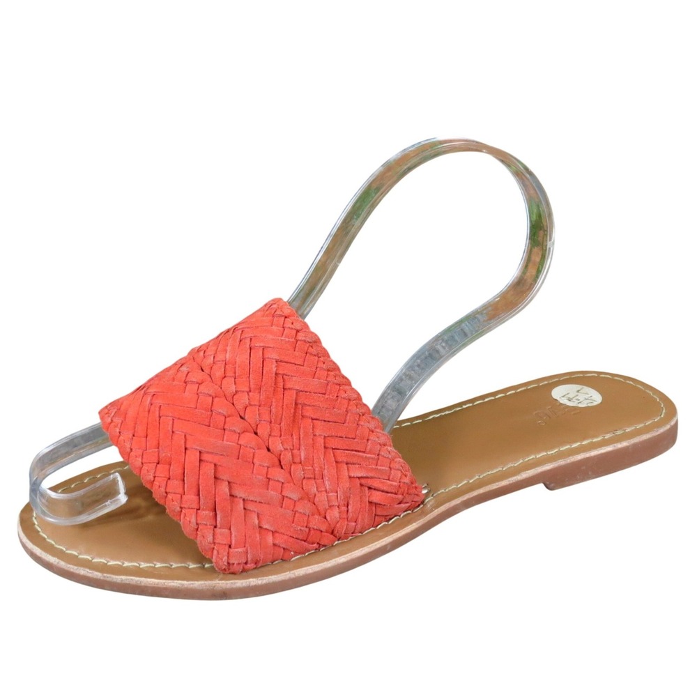 Crevo Dylann Womens Flat Sandals Size 7 Casual Orange Woven Suede Slip-On Summer